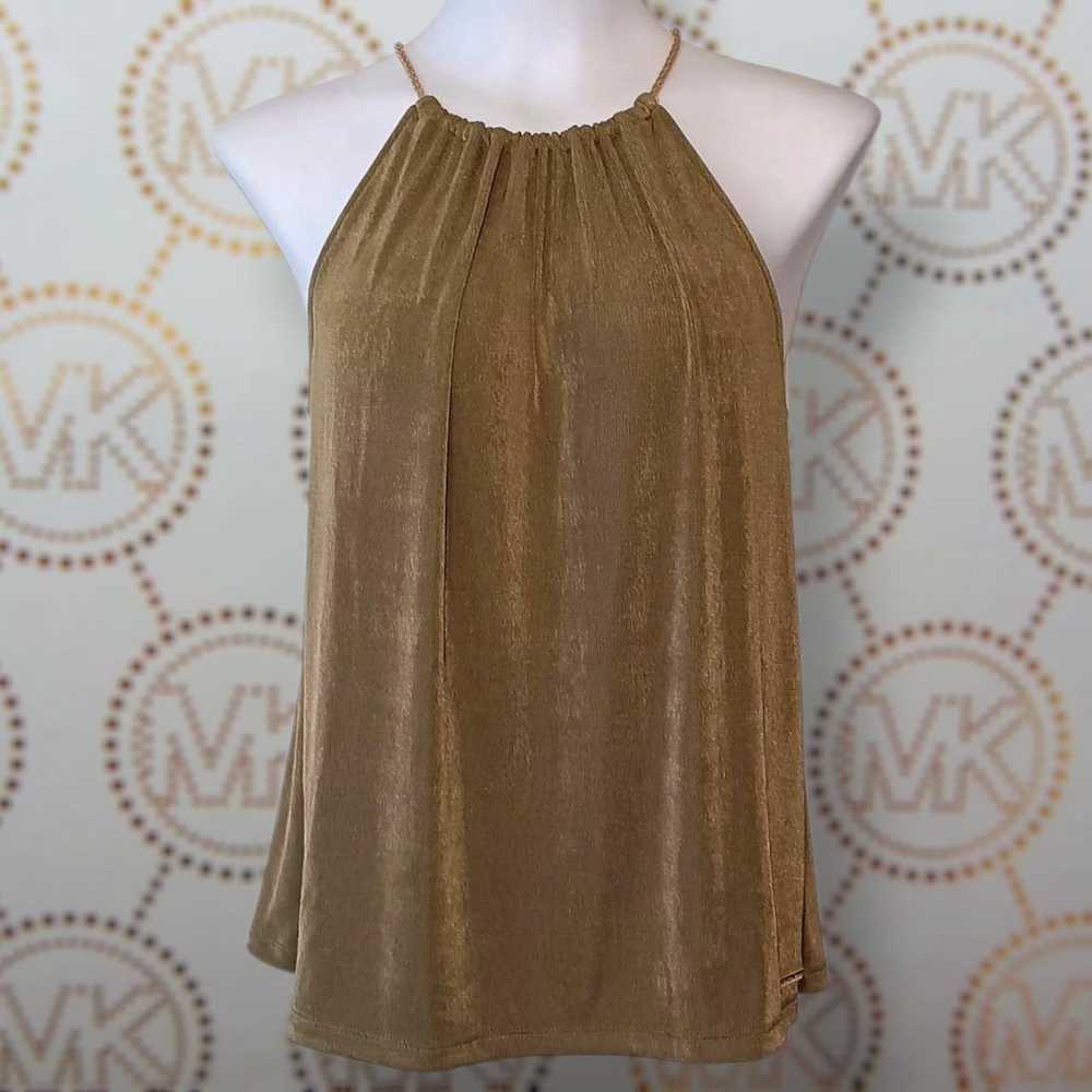 Michael Kors Gold Strap Halter Top